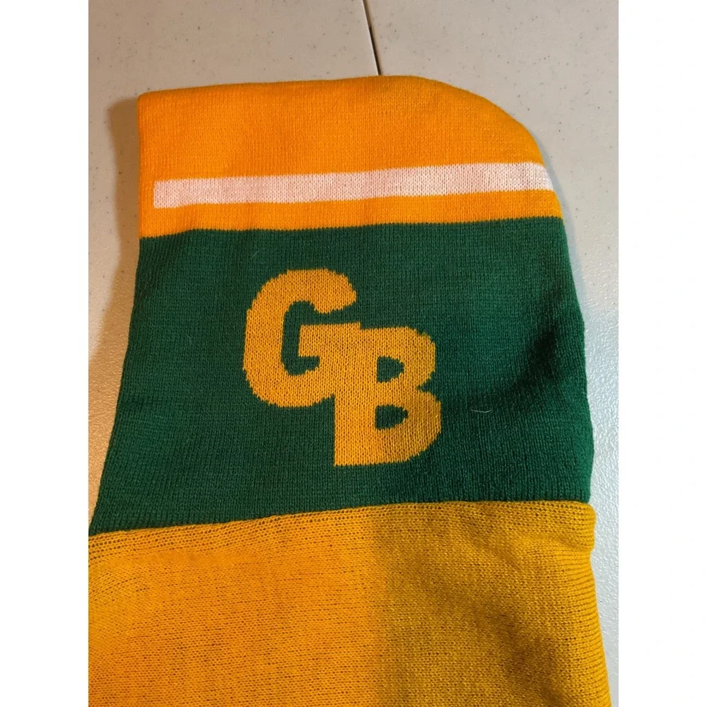 Green Bay Packers GB Football‎ Scarf Knitted Fringed Yellow Green